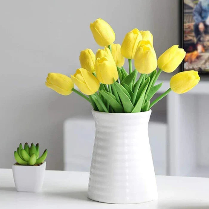 ১০ পিচ-বুলু কালার-Artificial Tulip & Lily Flower Sticks