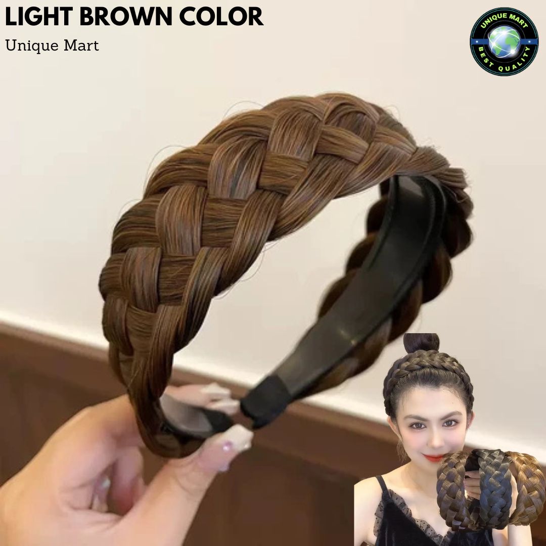 ২ পিচ-Handmade Wig Braided Headbands-Light Brown Color 2pcs