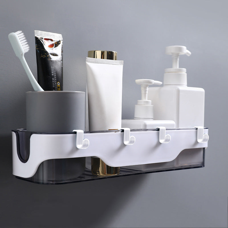 ( Transparent Black ) Shelf Adhesive Wall Mounted Shelf for Home Decor/Kitchen Storage Shelving