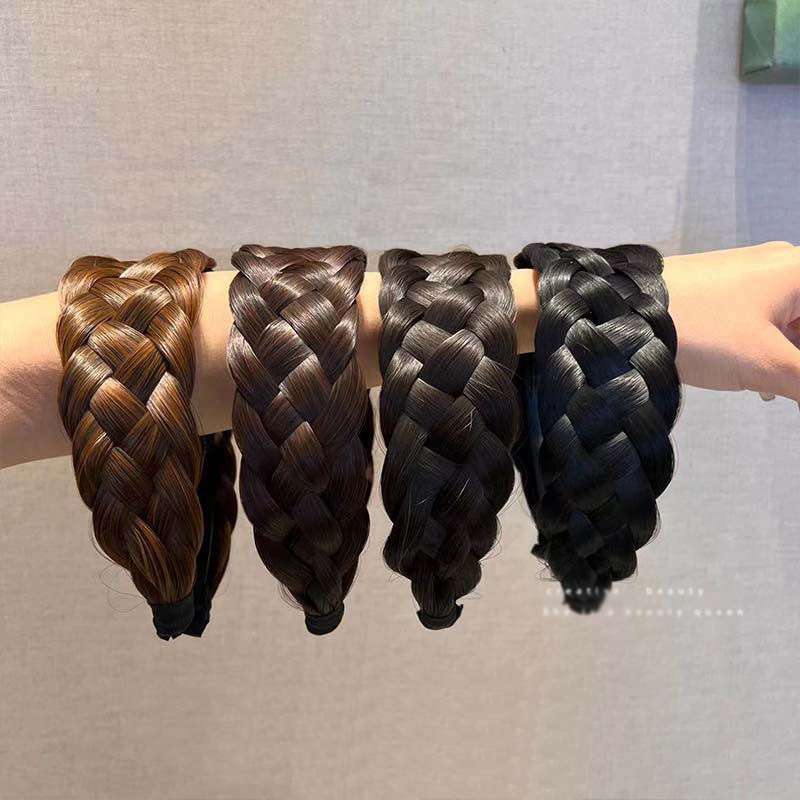 ২ পিচ-Handmade Wig Braided Headbands-Black Color 2pcs