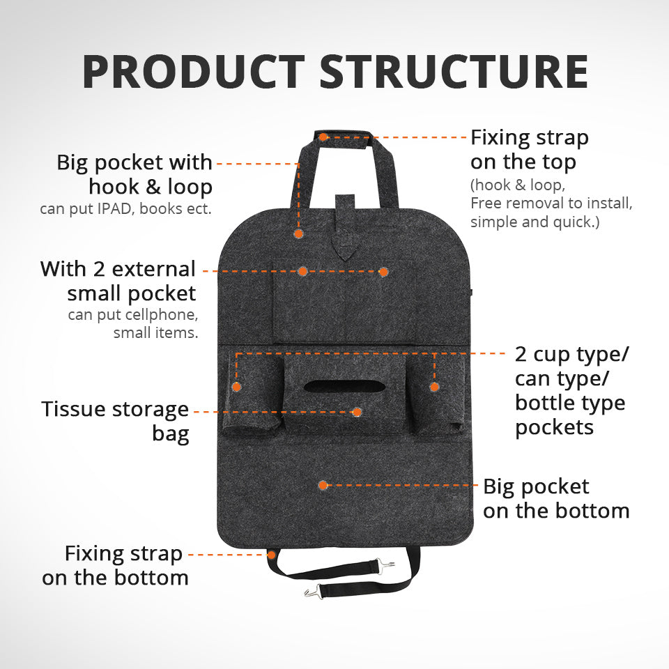 Universal Car Back Seat Storage Bag -2 pcs