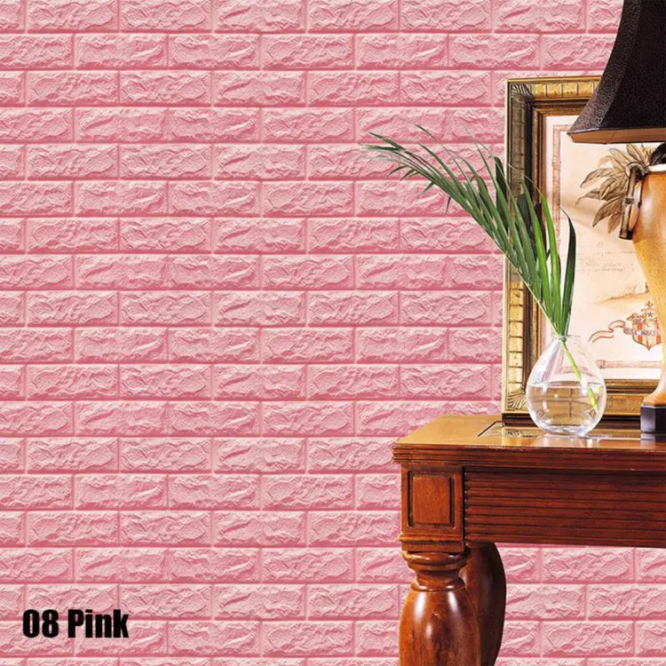 (৯২ স্কোয়ার ফিট রোল ) ৪৫ টাকা স্কোয়ার ফিট-3D Wall Sticker(Bricks)-Blue