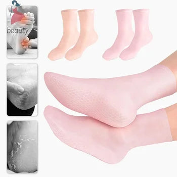 দুই জোড়া-Silicone Pedicure Moisturizing Socks-2 Pair
