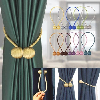 সিলভার কালার-৫ জোড়া -Elegant Magnetic Curtain Buckle Silver Color-5 Pair