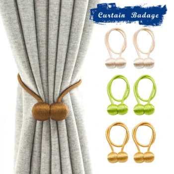 সিলভার কালার-৫ জোড়া -Elegant Magnetic Curtain Buckle Silver Color-5 Pair