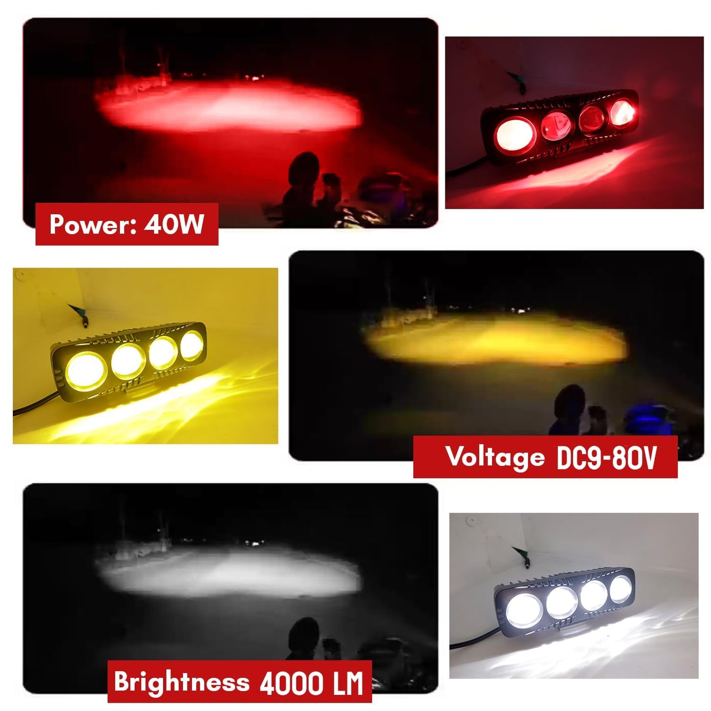 Flashing & RED Devil Eye Effect Light for Bikes and Cars (2pcs Set)