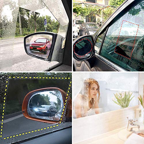 ৬ পিসের সেট-Car Rear-view Mirror Film Side Window and Windshield Anti Fog Clear Film