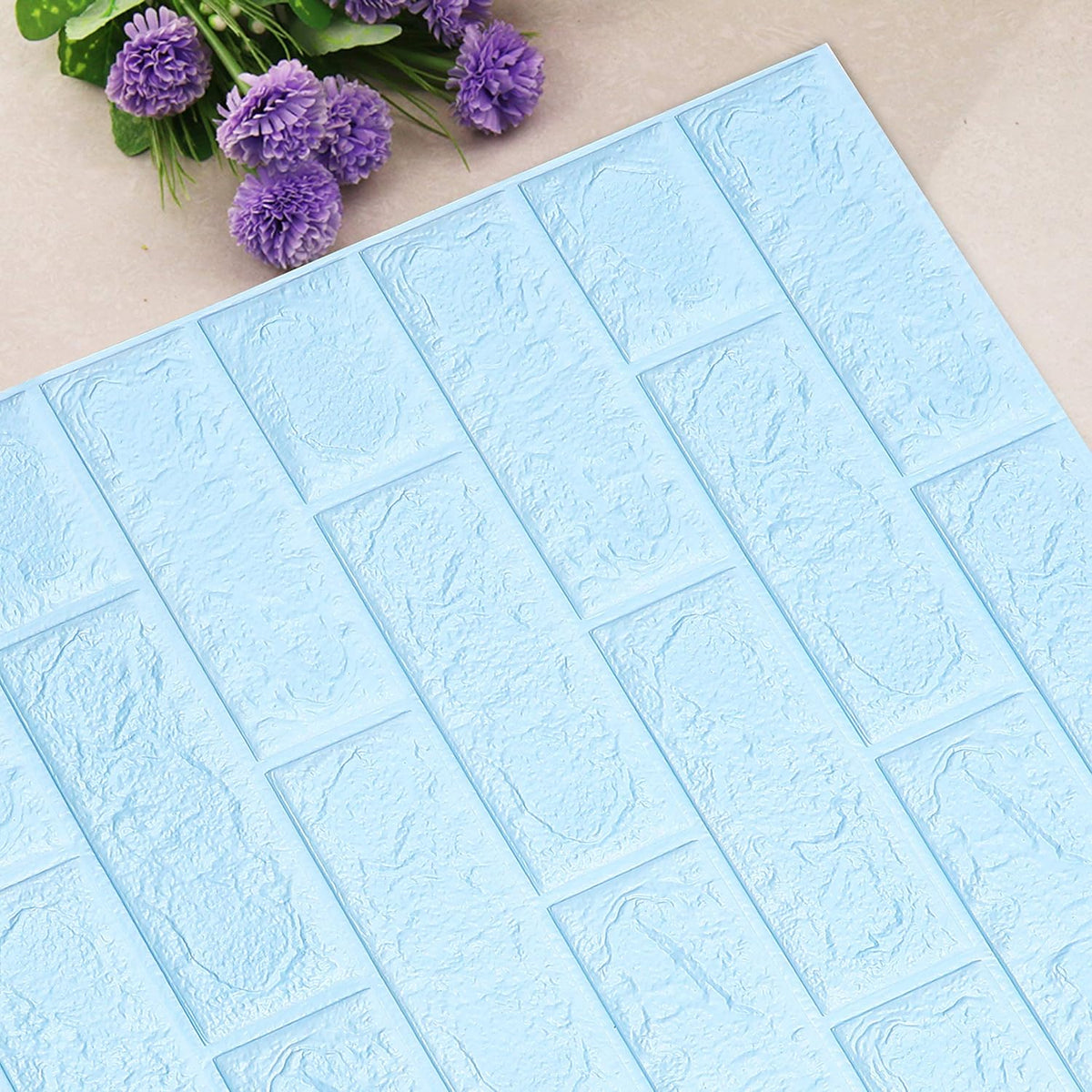 (৯২ স্কোয়ার ফিট রোল ) ৪৫ টাকা স্কোয়ার ফিট-3D Wall Sticker(Bricks)-Pink