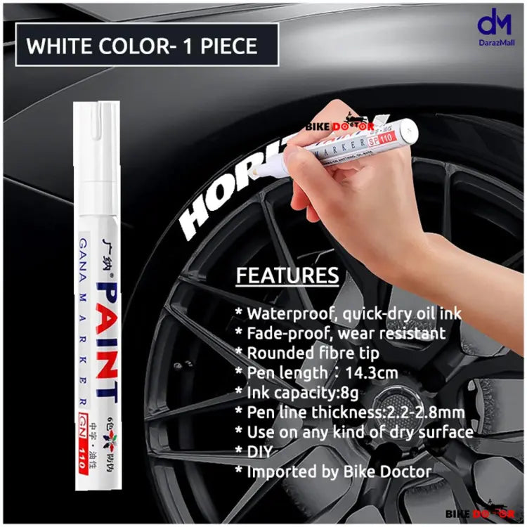 Red,Yollow,Blue,White 4pcs Color Combo-Tire Marker Pen
