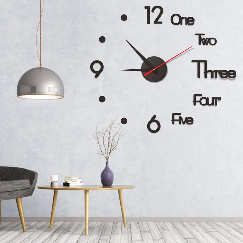 কালো কালার Acrylic DIY Wall Clock