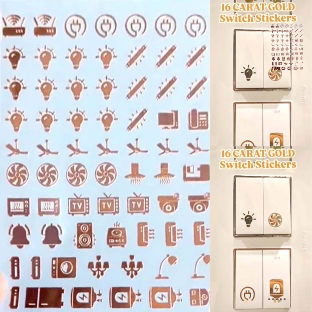 70pcs 1 set-Rose Gold Parmament Swicht Sticker