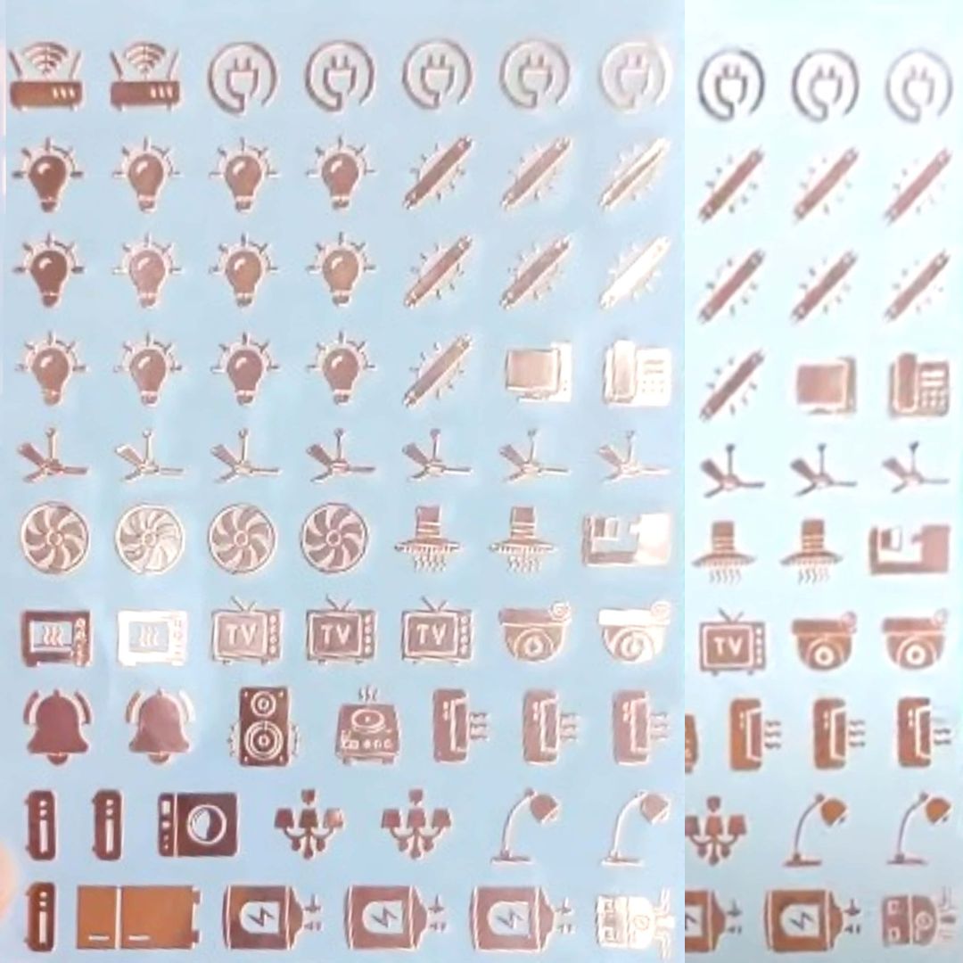 70pcs 1 set-Rose Gold Parmament Swicht Sticker