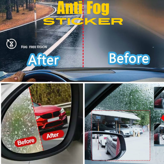 ৬ পিসের সেট-Car Rear-view Mirror Film Side Window and Windshield Anti Fog Clear Film