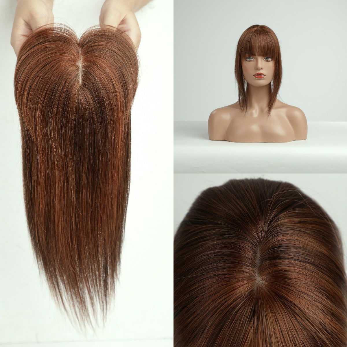 ( লাইট  ব্রাউন ) Clip In Hair Piece Women Real Hairpiece - China To BD Web