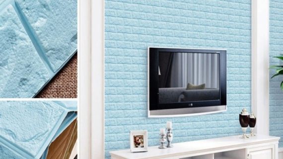 (৯২ স্কোয়ার ফিট রোল ) ৪৫ টাকা স্কোয়ার ফিট-3D Wall Sticker(Bricks)-Ash