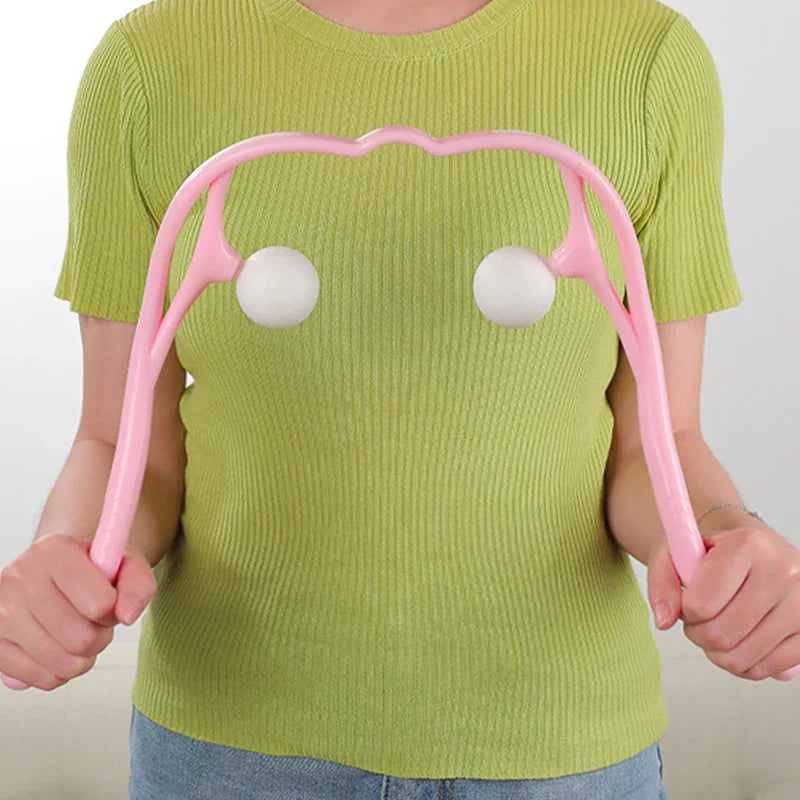 Green Color Neck Massager Therapy Neck and Shoulder Dual Trigger Point Roller Self-Massage