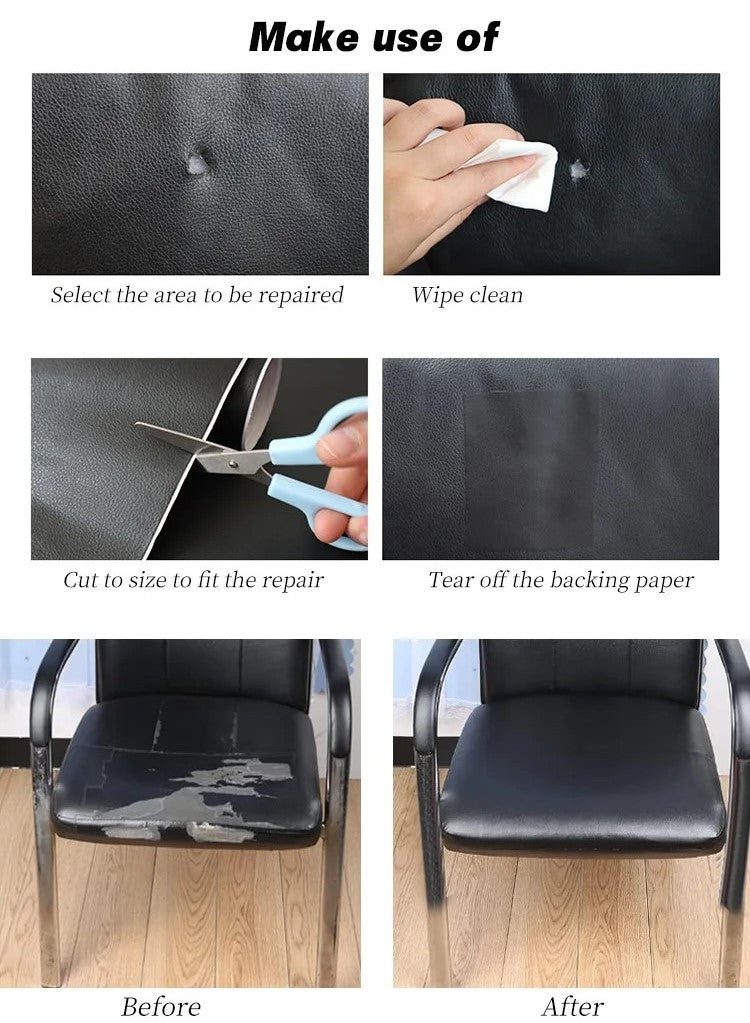 ( কালো - লম্বা ৪.৫০ফুট -চওড়া ২.৩০ফুট ) Self-adhesive Leather Stickers Patch