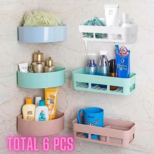 ৬ পিচ ১০০০ টাকা-3pcs  Bathroom Shelf +3pcs Corner Self Combo