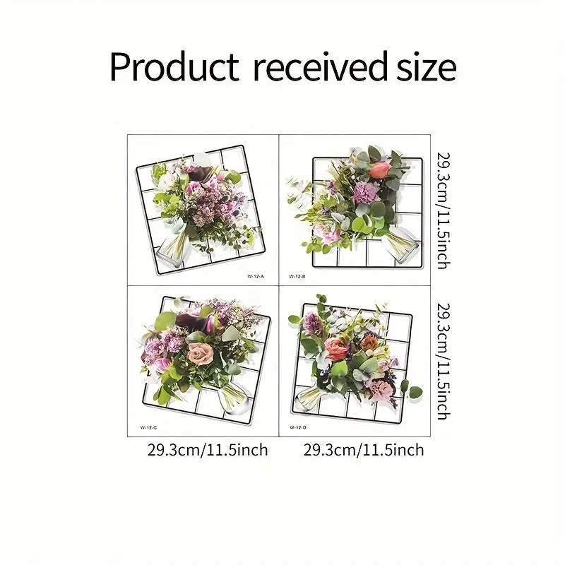 Combo Offer Mesh Flower Pattern Sticker ( টাইপ-১: ৪ পিচের সেট  ) + ( টাইপ-২: ৫ পিচের সেট  ) - China To BD Web