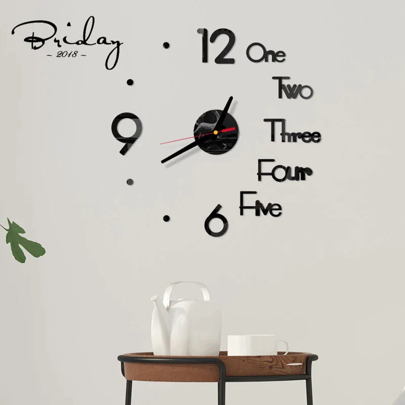 কালো কালার Acrylic DIY Wall Clock