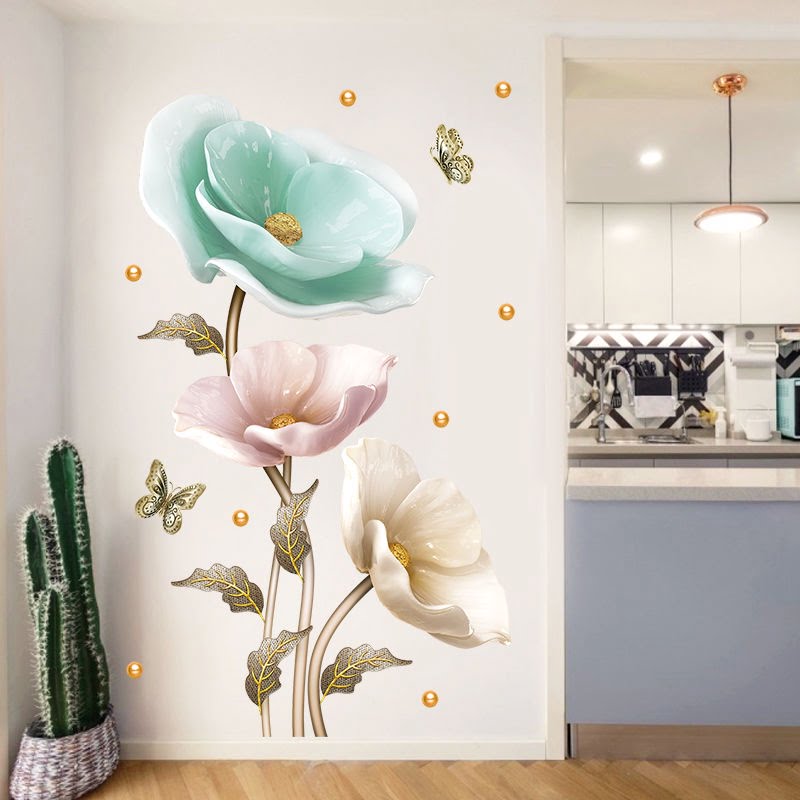 Elegant Orchid Plant Wall Stickers Durable PVC Material Easy to Clean High-Adhesive - China To BD Web