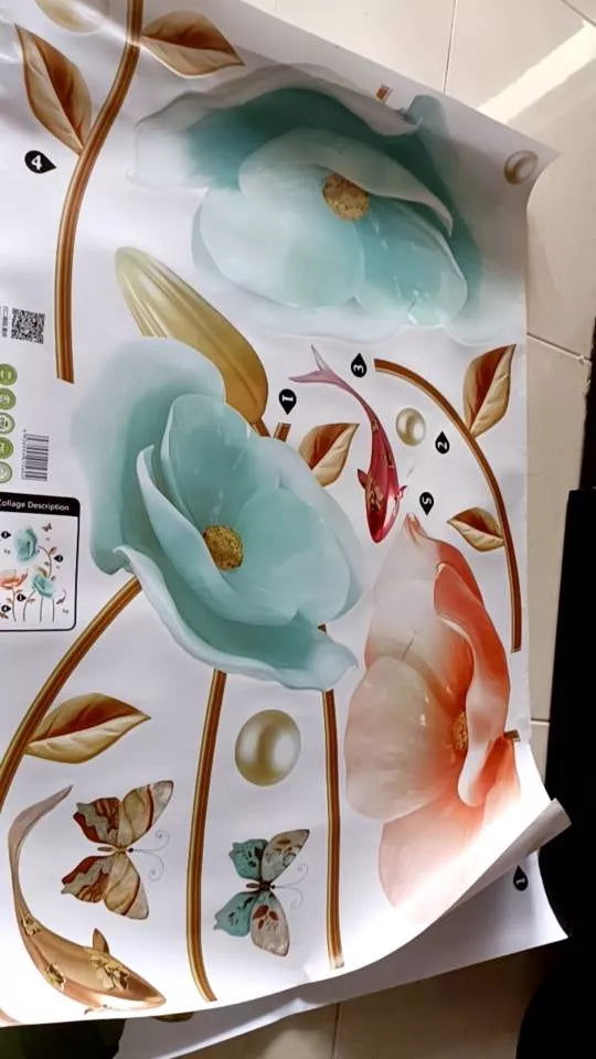 Elegant Orchid Plant Wall Stickers Durable PVC Material Easy to Clean High-Adhesive - China To BD Web
