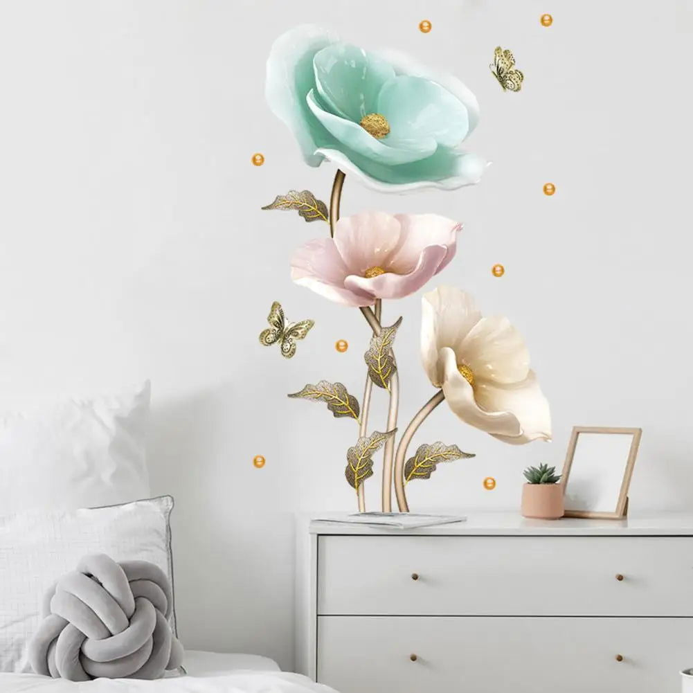 Elegant Orchid Plant Wall Stickers Durable PVC Material Easy to Clean High-Adhesive - China To BD Web