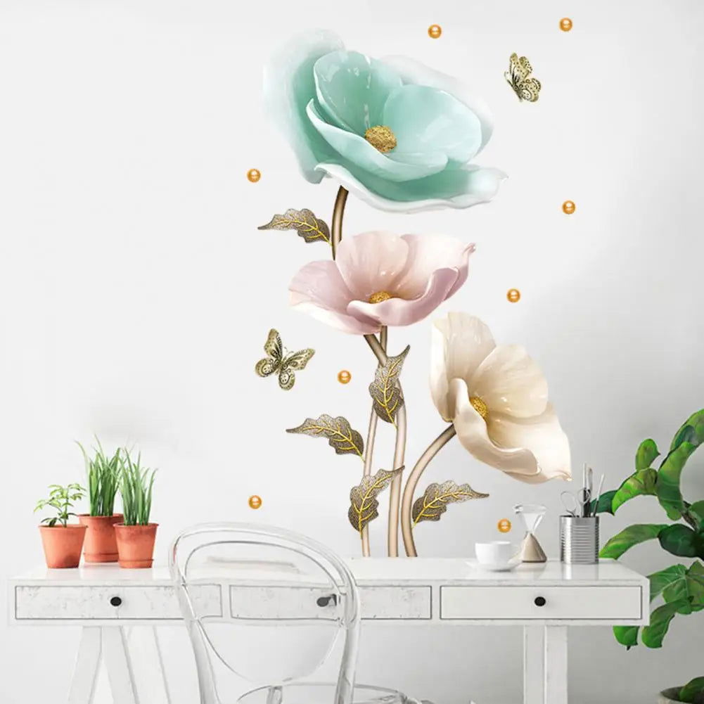 Elegant Orchid Plant Wall Stickers Durable PVC Material Easy to Clean High-Adhesive - China To BD Web