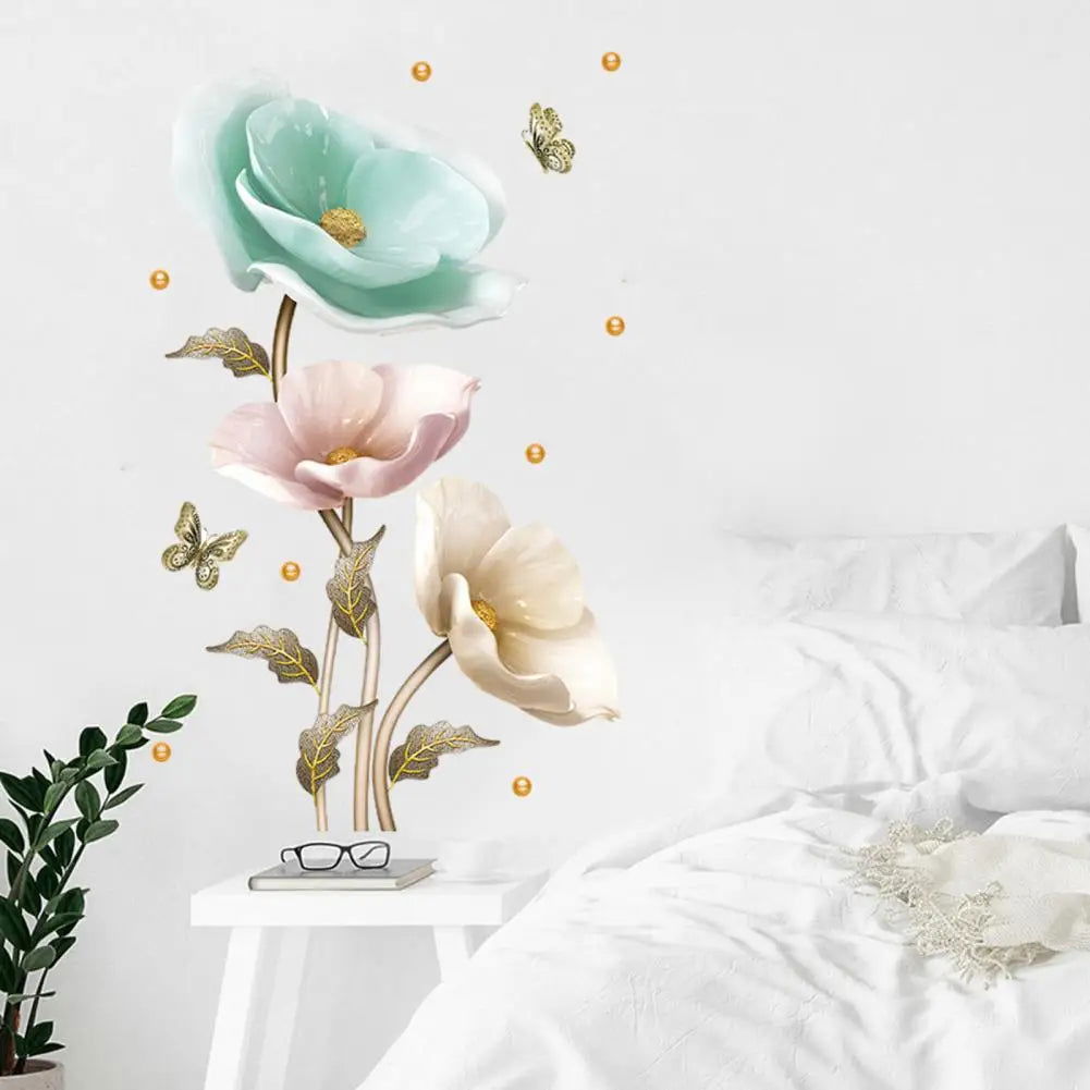 Elegant Orchid Plant Wall Stickers Durable PVC Material Easy to Clean High-Adhesive - China To BD Web