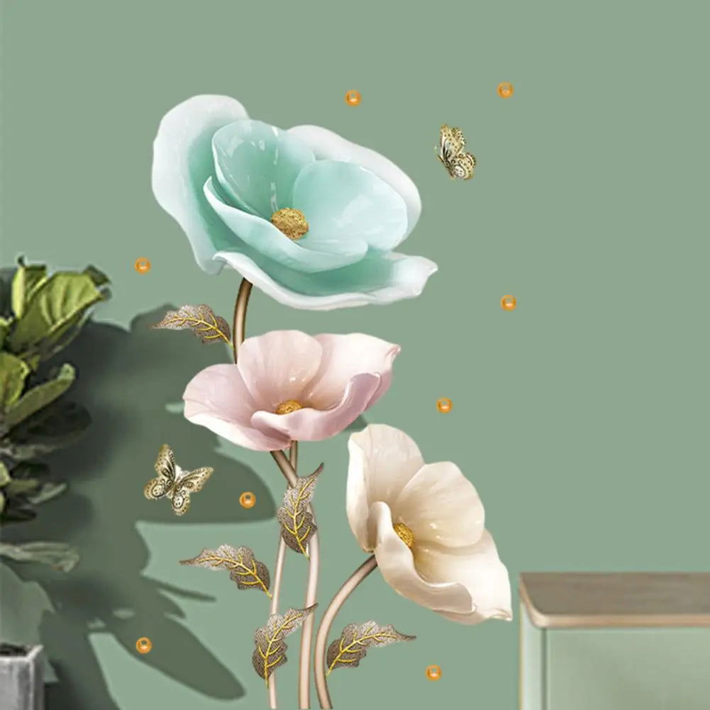 Elegant Orchid Plant Wall Stickers Durable PVC Material Easy to Clean High-Adhesive - China To BD Web