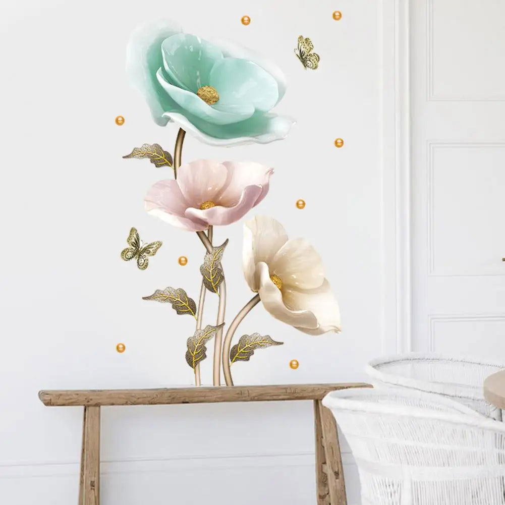 Elegant Orchid Plant Wall Stickers Durable PVC Material Easy to Clean High-Adhesive - China To BD Web