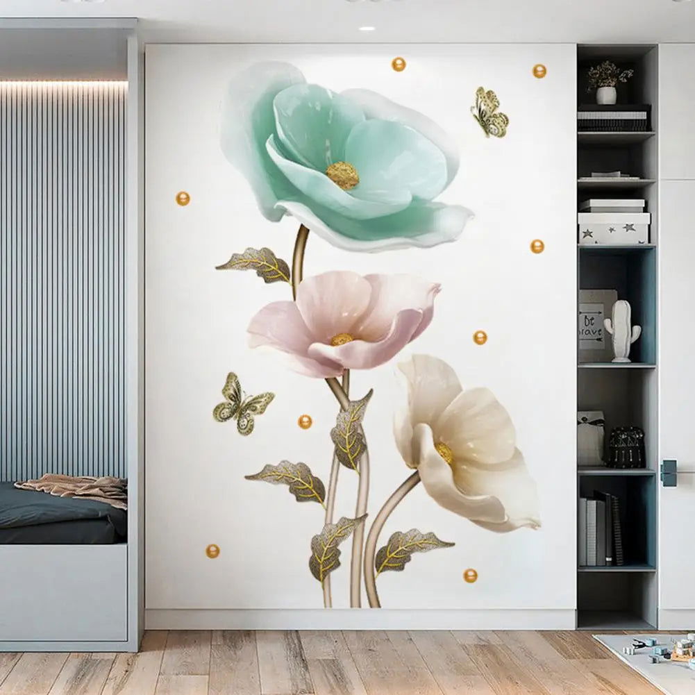 Elegant Orchid Plant Wall Stickers Durable PVC Material Easy to Clean High-Adhesive - China To BD Web