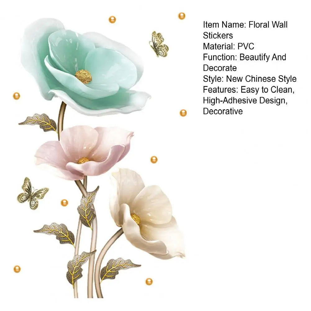 Elegant Orchid Plant Wall Stickers Durable PVC Material Easy to Clean High-Adhesive - China To BD Web