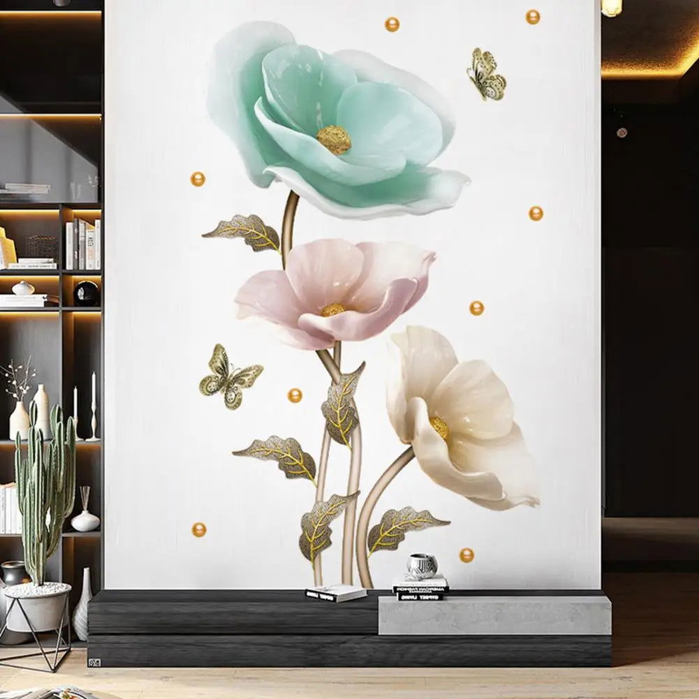 Elegant Orchid Plant Wall Stickers Durable PVC Material Easy to Clean High-Adhesive - China To BD Web