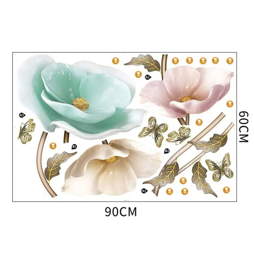 Elegant Orchid Plant Wall Stickers Durable PVC Material Easy to Clean High-Adhesive - China To BD Web