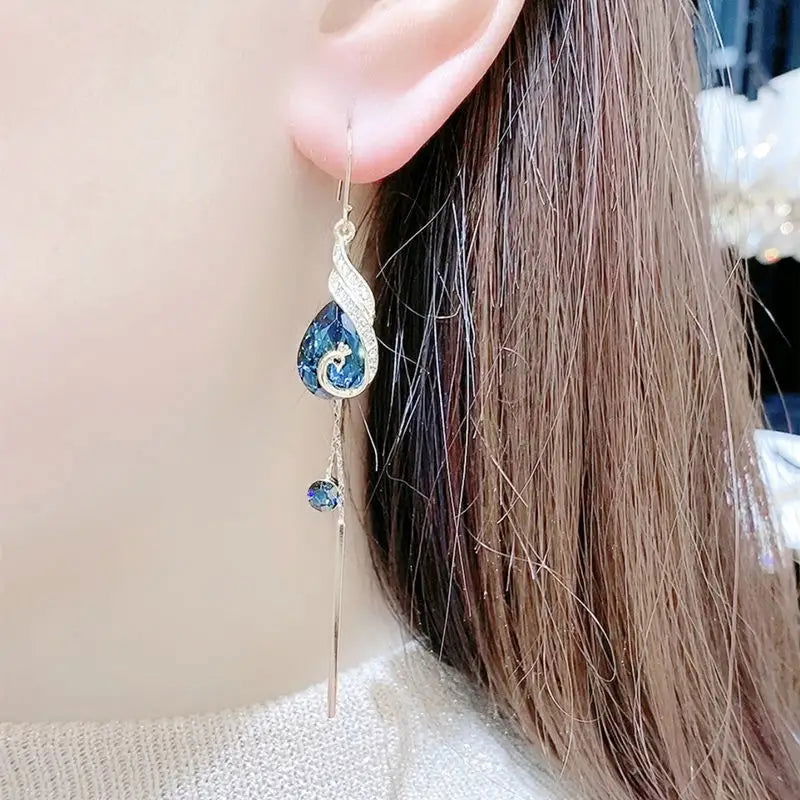 Fashion Peacock Pendant Earrings - China To BD Web