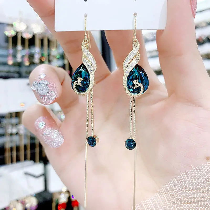 Fashion Peacock Pendant Earrings - China To BD Web