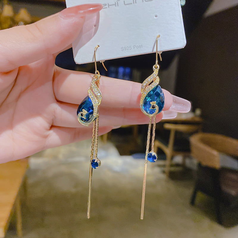 Fashion Peacock Pendant Earrings - China To BD Web