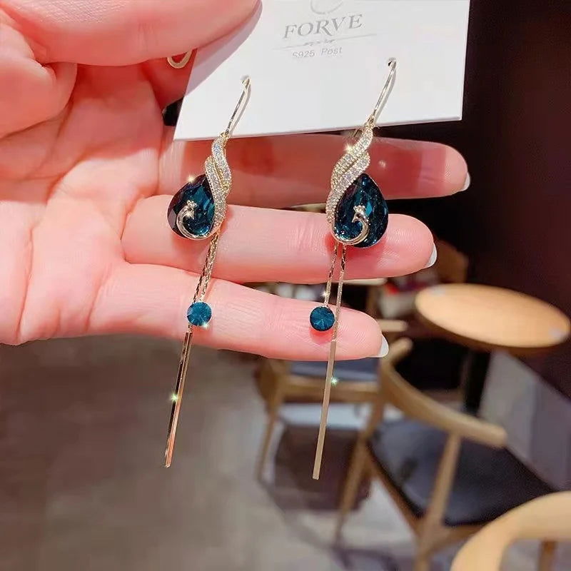 Fashion Peacock Pendant Earrings - China To BD Web