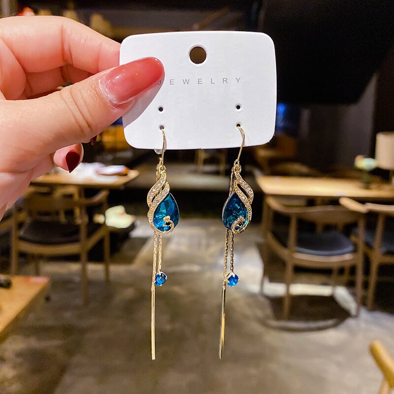 Fashion Peacock Pendant Earrings - China To BD Web