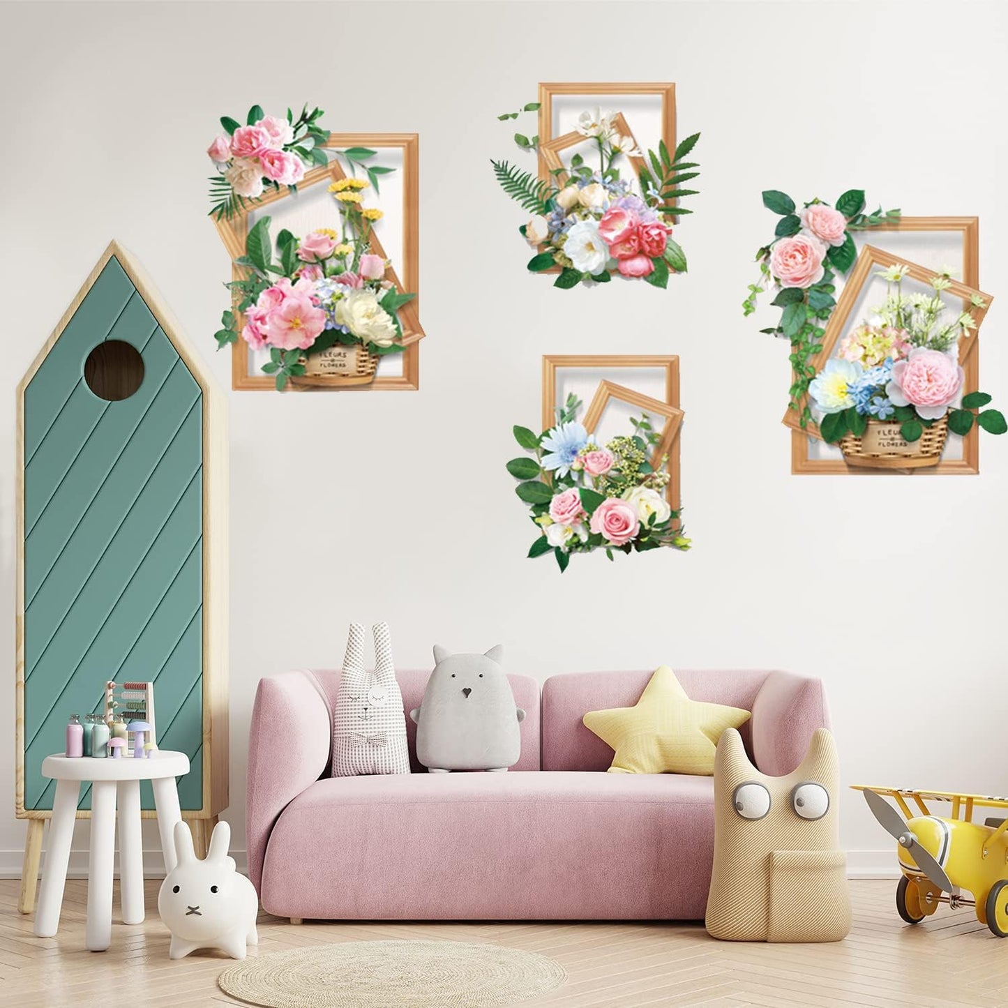 (৪ পিচের সেট) Flower Baskets Wall Stickers DIY Plants - China To BD Web