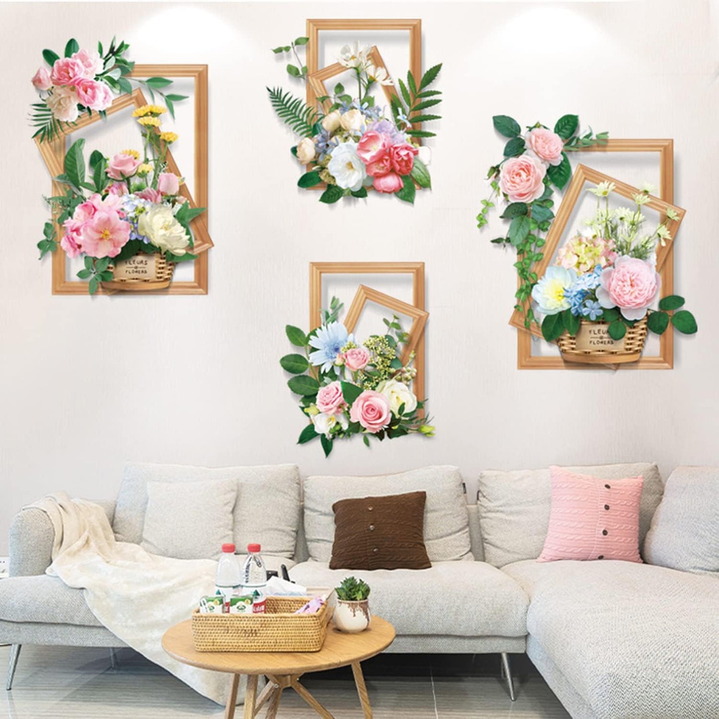 (৪ পিচের সেট) Flower Baskets Wall Stickers DIY Plants - China To BD Web