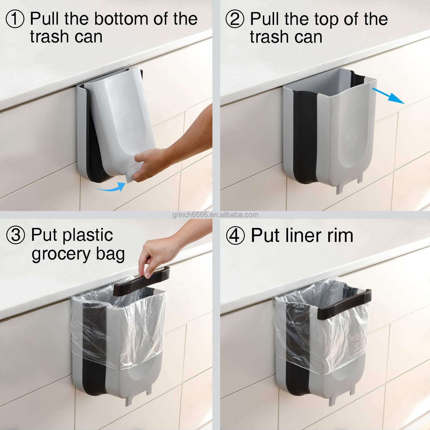 🤍✨ Kitchen Hanging Trash Bin – White (হোয়াইট) ✨🤍