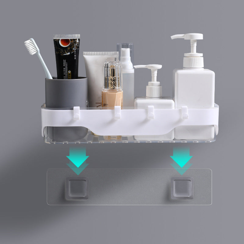 ( Transparent White ) Shelf Adhesive Wall Mounted Shelf for Home Decor/Kitchen Storage Shelving