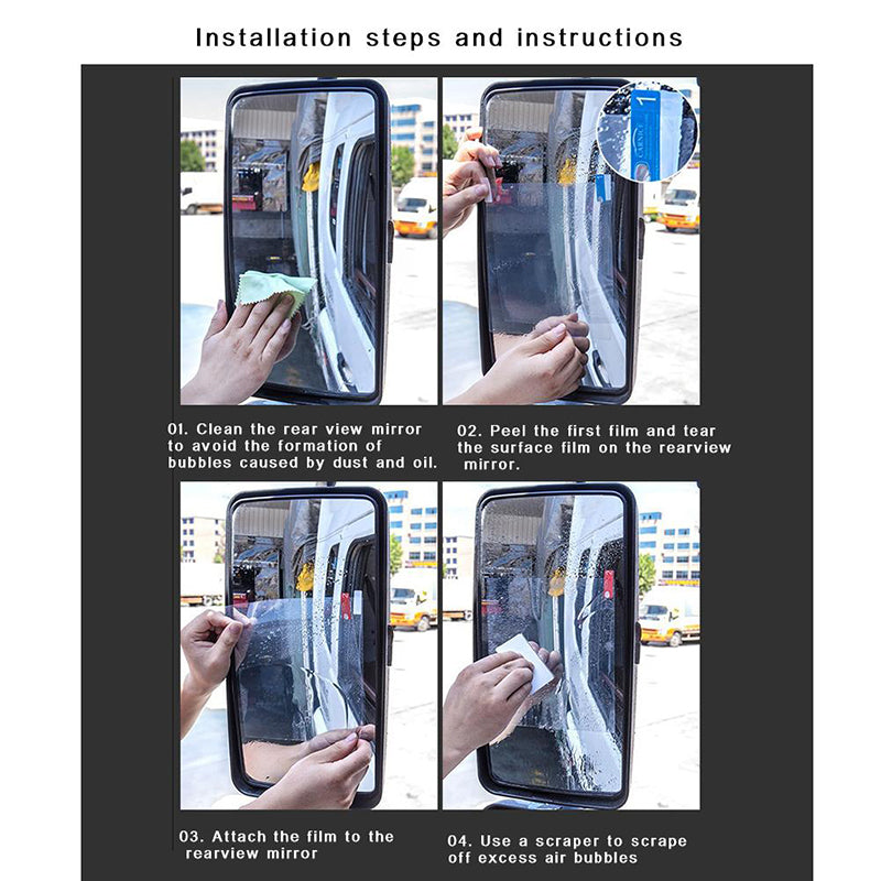 ২ পিসের সেট: Bus, Truck & Microbus Rearview Mirror Anti Fog Clear Film