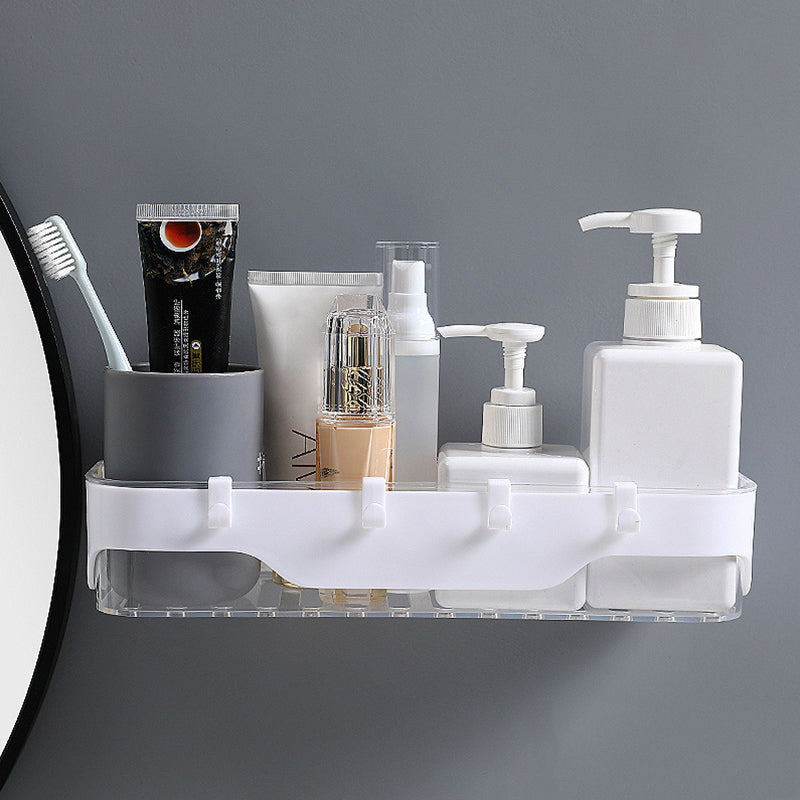 ( Transparent White ) Shelf Adhesive Wall Mounted Shelf for Home Decor/Kitchen Storage Shelving