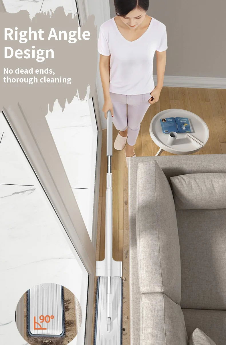Hand-free Washing Floor Mops Flat Squeeze Mops 360 Degree Spin Head Microfiber Mops Pads For Home Household Cleaning Tools - China To BD Web