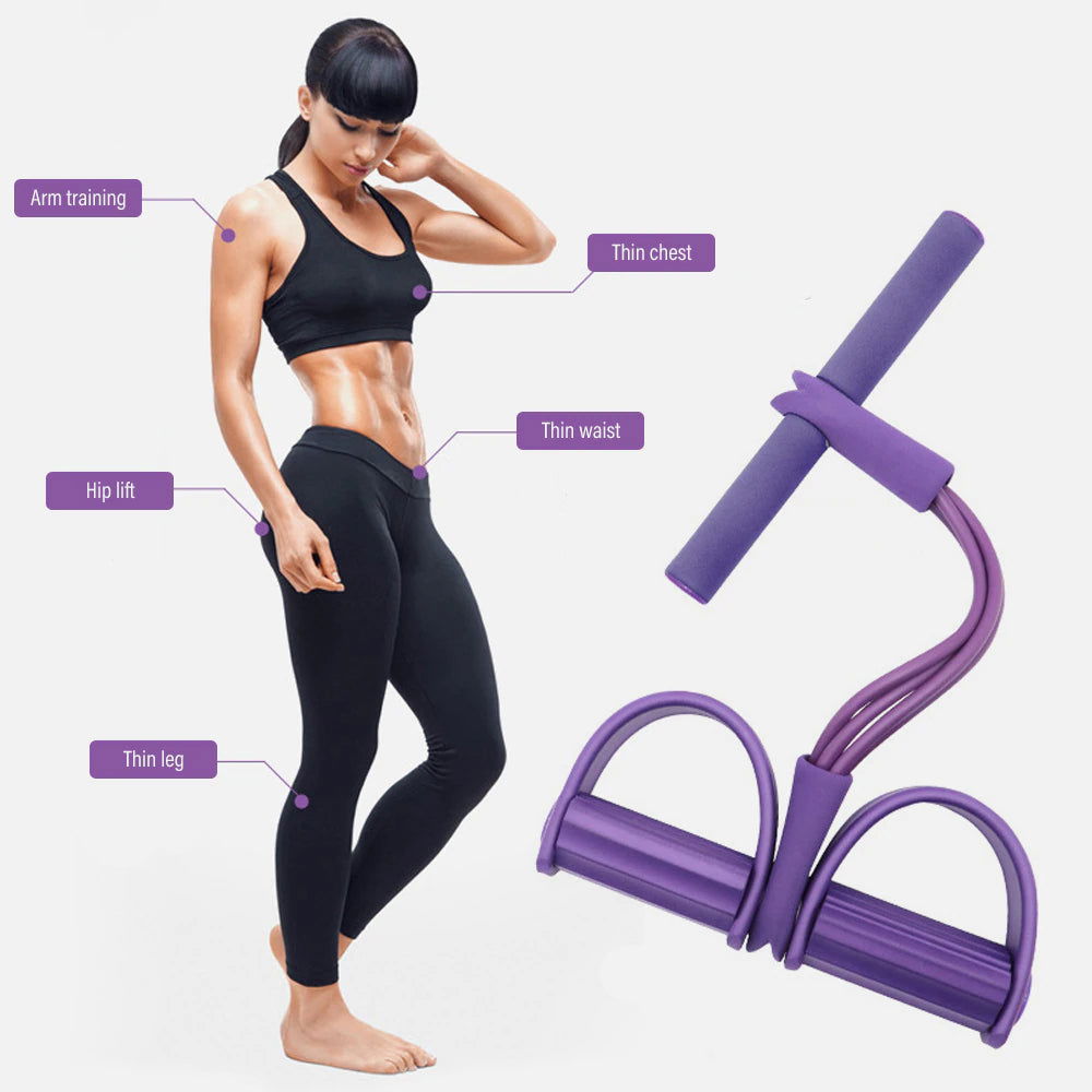 ( পার্পল কালার ) High Quality Multifunctional Foot Paddle Pull Rope Purple - China To BD Web