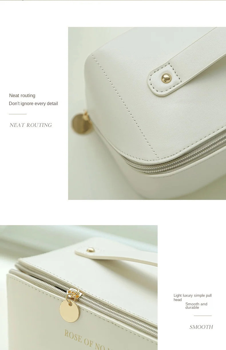 Large Pu Leather Travel Cosmetic Bag (Creem) - China To BD Web