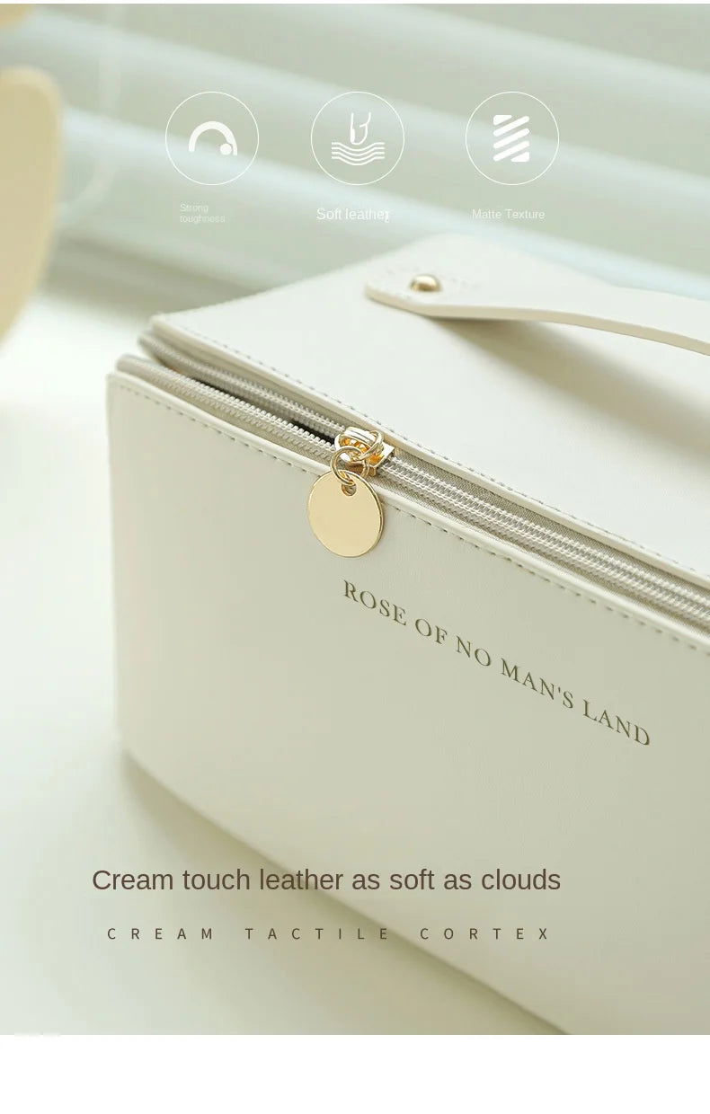 Large Pu Leather Travel Cosmetic Bag (Creem) - China To BD Web